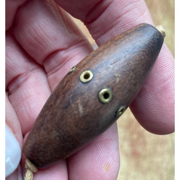 Boho Wood , Leather and Metal Unbranded Necklace 14" - Picture 6 of 7